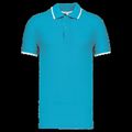 Polo manga corta 100% algodón piqué Light Turquoise / White / Navy S