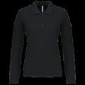 Polo de manga larga entallado mujer Black 3Xl