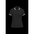 Polo a rayas mujer manga corta Black / White M