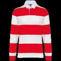 Polo a rayas unisex Manga Larga Red / White Stripes 4Xl