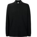 Polo punto piqué manga larga Black 3Xl