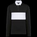 Polo rugby manga larga algodón Black / White Xl