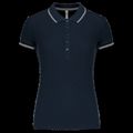 Polo mujer algodón con 5 botones Navy / Light Grey / White M