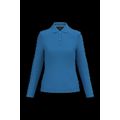 Polo manga larga mujer algodón lavable Light Royal Blue S