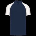 Polo baseball manga corta Navy / White 3Xl