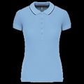 Polo mujer algodón con 5 botones Sky Blue / Navy / White L