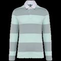 Polo a rayas unisex Manga Larga Light Grey / Ice Mint Stripes 3Xl
