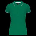 Polo mujer algodón con 5 botones Kelly Green/Light Grey/White S