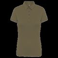Polo básico de manga corta para mujer Light Khaki Xl