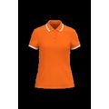 Polo a rayas mujer manga corta Orange / White Xl