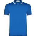Polo Manga Corta detalles en contraste Royal/Blanco 2Xl