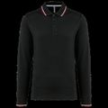 Polo ajustado manga larga hombre Black / Red / White Xl