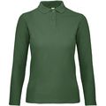 Polo manga larga mujer punto piqué Bottle Green S