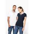 Polo piqué bicolor mujer