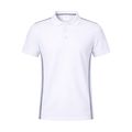 Polo Blanco Transpirable con Línea Gris Bla L