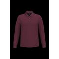 Polo manga larga hombre algodón piqué Wine M