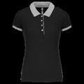 Polo piqué bicolor mujer Black / Oxford Grey Xl