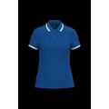 Polo a rayas mujer manga corta Royal Blue / White L