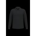 Polo manga larga hombre algodón piqué Black L