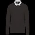 Polo Rugby 100% Algodón Peinado Black / White 5Xl