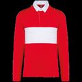 Polo rugby manga larga algodón Sporty Red / White Xl