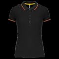 Polo mujer algodón con 5 botones Black / Red / Yellow M