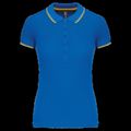 Polo mujer algodón con 5 botones Light Royal Blue/Yellow/White M