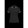 Polo a rayas mujer manga corta Black / Yellow M