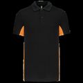 Polo manga bicolor hombre Black / Orange Xl