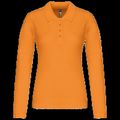 Polo de manga larga entallado mujer Orange L