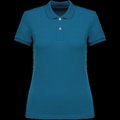 Polo ajustado de chica de algodón orgánico Blue Sapphire S