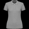 Polo ajustado de chica de algodón orgánico Moon Grey Heather XS
