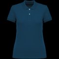 Polo ajustado de chica de algodón orgánico Peacock Blue L