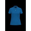 Polo ajustado de chica de algodón orgánico Sea Blue M