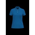 Polo ajustado de chica de algodón orgánico Sea Blue Xs