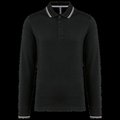 Polo ajustado manga larga hombre Black / Light Grey / White XXL