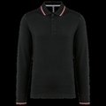 Polo ajustado manga larga hombre Black / Red / White XXL
