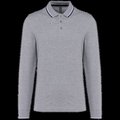 Polo ajustado manga larga hombre Oxford Grey / Navy / White XL