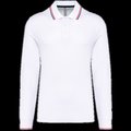 Polo ajustado manga larga hombre White / Navy / Red S