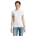 Polo Ajustado Mujer 210g Algodón Blanco 3XL