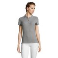 Polo Ajustado Mujer 210g Algodón Gris Melange 2 M