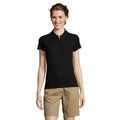 Polo Ajustado Mujer 210g Algodón Negro/ Negro Opaco M