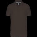 Polo de algodón manga corta para hombre CHOCOLATE XL