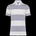 Polo algodón a rayas unisex Oxford Grey / White Stripes XXL