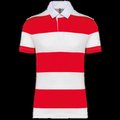 Polo algodón a rayas unisex Red / White Stripes Xxl