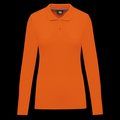 Polo Antibacteriano Mujer Manga Larga Orange S