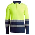 Polo AV Manga Larga Transpirable MARINO/AMARILLO FLUOR 4XL