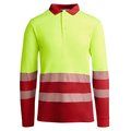 Polo AV Manga Larga Transpirable ROJO LABORAL/AMARILLO FLÚOR 4XL