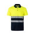 Polo con bandas reflectantes Azul marino/Amarillo 5Xl