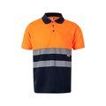 Polo con bandas reflectantes Azul marino/Naranja 4Xl